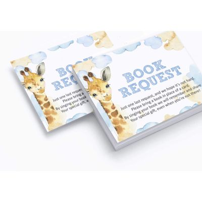 30 Cartões de Chá de Bebê para Preencher com Girafa e Animais da Selva em Branco - Inkdotpot 12,7 Cm × 17,78 Cm / Branco - Conjunto