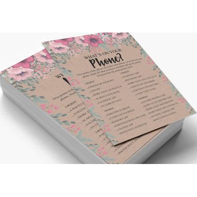 50 Cartões de Jogo Quadrados Kraft Florais em Branco para Preencher Ideias de Presente para Chá de Noiva e Despedida de Solteira - Inkdotpot 12,7 Cm × 17,78 Cm / Bege - O Que Tem no Seu Celular