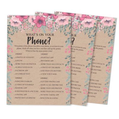 50 Cartões de Jogo Quadrados Kraft Florais em Branco para Preencher Ideias de Presente para Chá de Noiva e Despedida de Solteira - Inkdotpot 12,7 Cm × 17,78 Cm / Bege - O Que Tem no Seu Celular