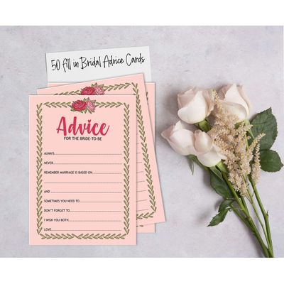 50 Cartões Florais Quadrados em Branco para Preencher, Chá de Noiva e Despedida de Solteira - Inkdotpot 12,7 Cm × 17,78 Cm / Laranja - Conjunto de Jogos