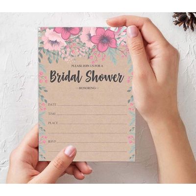 50 Cartões de Jogo Quadrados Kraft Florais em Branco para Preencher Ideias de Presente para Chá de Noiva e Despedida de Solteira - Inkdotpot 12,7 Cm × 17,78 Cm / Bege - Por Que Fazemos Isso?