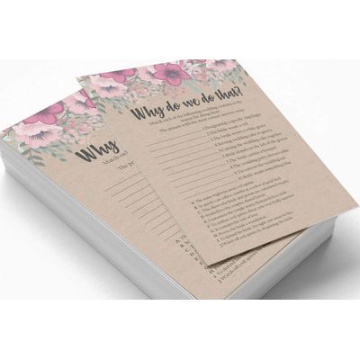 50 Cartões de Jogo Quadrados Kraft Florais em Branco para Preencher Ideias de Presente para Chá de Noiva e Despedida de Solteira - Inkdotpot 12,7 Cm × 17,78 Cm / Bege - Por Que Fazemos Isso?