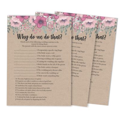 50 Cartões de Jogo Quadrados Kraft Florais em Branco para Preencher Ideias de Presente para Chá de Noiva e Despedida de Solteira - Inkdotpot 12,7 Cm × 17,78 Cm / Bege - Por Que Fazemos Isso?