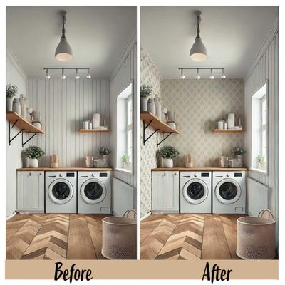 Papel de Parede com Estampa Boho em Blocos, Estilo Asiático, Vinil Autoadesivo, Fácil Aplicação para Quarto e Sala - Bege - S4Sassy 63,5 cm (L) × 609,6 cm (C) / Bege - Vinil Liso