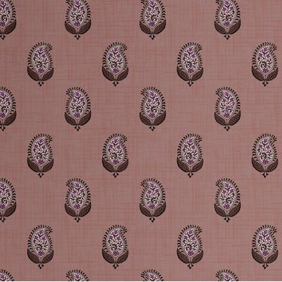 Papel de Parede Paisley Estampa em Bloco Estilo Asiático, Vinil Autoadesivo Liso, Fácil Aplicação para Quarto e Sala, Marrom - S4Sassy 63,5 cm (L) × 304,8 cm (C) / Marrom - Vinil Liso