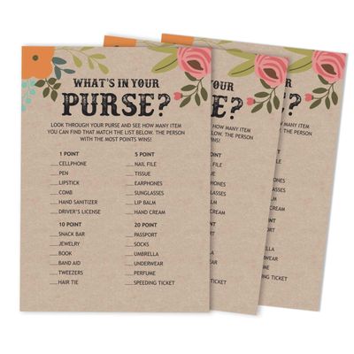 50 Cartões de Jogo Quadrados em Branco para Chá de Noiva/Despedida de Solteira Ideias de Presente Kraft Rústico Floral a Granel - Inkdotpot 12,7 Cm × 17,78 Cm / Bege - O Que Tem na Sua Bolsa