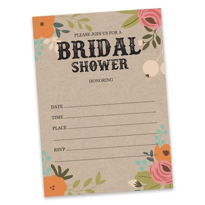 50 Cartões de Jogo Quadrados em Branco para Chá de Noiva/Despedida de Solteira Ideias de Presente Kraft Rústico Floral a Granel - Inkdotpot 12,7 Cm × 17,78 Cm / Bege - O Que Tem na Sua Bolsa