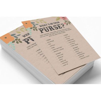 50 Cartões de Jogo Quadrados em Branco para Chá de Noiva/Despedida de Solteira Ideias de Presente Kraft Rústico Floral a Granel - Inkdotpot 12,7 Cm × 17,78 Cm / Bege - O Que Tem na Sua Bolsa