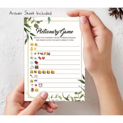 Cartões de Jogo Quadrados em Branco para Chá de Noiva e Despedida de Solteira, 50 Peças, Tema Folhagens - Inkdotpot 12,7 Cm × 17,78 Cm / Branco - Conjunto de Jogos