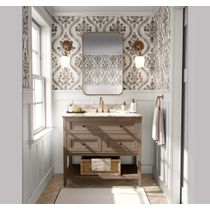 Papel de Parede Floral com Motivos Reais Estilo Asiático Vinil Autoadesivo Revestimento Fácil DIY Quarto Sala - Marrom - S4Sassy