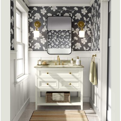Papel de Parede Autoadesivo e Removível Floral Estilo Esboço, Mural Instantâneo Cinza para Quarto, Banheiro, Lavanderia e Closet - S4Sassy 63,5 cm (L) × 152,4 cm (C) / Cinza - Vinil Texturizado