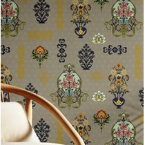 Papel de Parede Vinílico Autoadesivo Motivo Vaso Vintage Verde - Aplicação Fácil para Quarto Estilo Fazenda, Armários e Ambientes - S4Sassy