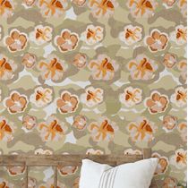 Papel Contact Floral Bege Contemporâneo Removível para Paredes, Armários e Cômoda, Rolo Vinílico Autoadesivo Impermeável - S4sassy