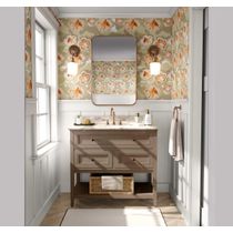 Papel Contact Floral Bege Contemporâneo Removível para Paredes, Armários e Cômoda, Rolo Vinílico Autoadesivo Impermeável - S4sassy