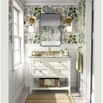 Papel de Parede Botânico Vintage Verde Floral Autoadesivo em Vinil, Envelopamento Decorativo, Fácil DIY para Quarto e Sala - S4Sassy