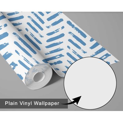 Papel Contact Azul Removível Contemporâneo, Estampa de Traço Pincelado, Paredes/Armários/Cômoda, Vinílico Autoadesivo Impermeável - S4sassy 63,5 cm (L) × 304,8 cm (C) / Azul - Vinil Liso