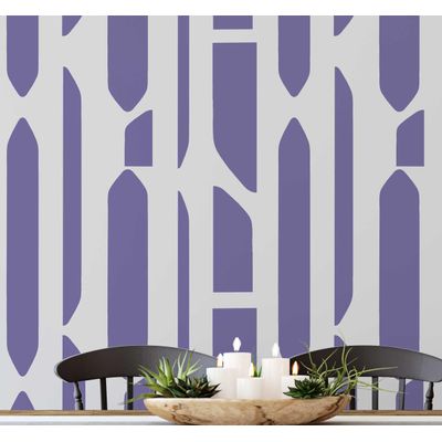 Adesivo Removível Roxo Contemporâneo, Papel Contact Galhos Geométricos p/ Paredes e Móveis, Rolo Vinílico Autoadesivo Impermeável - S4sassy 63,5 cm (L) × 152,4 cm (C) / Roxo - Vinil Texturizado