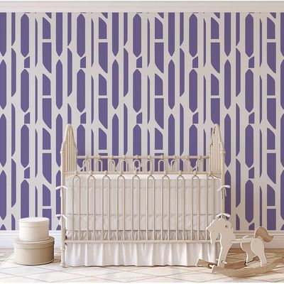 Adesivo Removível Roxo Contemporâneo, Papel Contact Galhos Geométricos p/ Paredes e Móveis, Rolo Vinílico Autoadesivo Impermeável - S4sassy 63,5 cm (L) × 152,4 cm (C) / Roxo - Vinil Texturizado