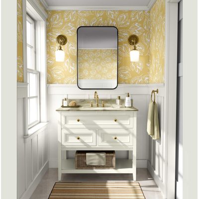 Revestimento de Parede Vinílico Autoadesivo Removível e Impermeável, Estampa de Folhas Amarelas para Paredes, Armários e Cômoda - S4sassy 63,5 cm (L) × 304,8 cm (C) / Amarelo - Vinil Liso