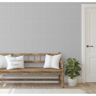 Papel de Parede Autoadesivo Vinil Preto Monocromático com Arte de Linhas Geométricas, Removível DIY para Parede de Entrada - S4sassy 63,5 cm (L) × 304,8 cm (C) / Preto - Vinil Liso