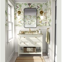 Papel de Parede Autoadesivo Mural Estampa Pássaro Verde e Galho para Parede de Entrada e Decoração de Escritório, Solution - S4sassy