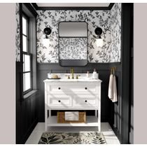 Papel de Parede Autoadesivo Monocromático Pássaros e Galhos, Vinil Removível Cinza, Para Parede de Entrada, Decoração Fácil - S4sassy