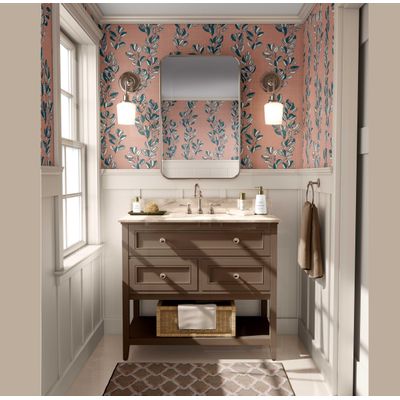 Papel de Parede Autoadesivo, Vinil Removível, Estampa de Videira Vintage, Laranja para Entrada, Decoração Fácil - S4sassy 63,5 cm (L) × 304,8 cm (C) / Laranja - Vinil Liso