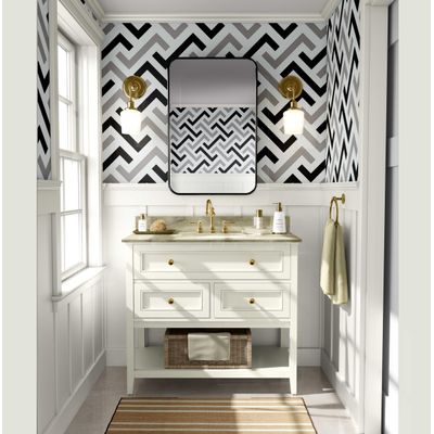 Papel de Parede Autoadesivo Estampa Labirinto Zigzag, Cinza, Vinil Removível DIY, Papel Contact para Parede de Entrada - S4sassy 63,5 cm (L) × 304,8 cm (C) / Cinza - Vinil Liso
