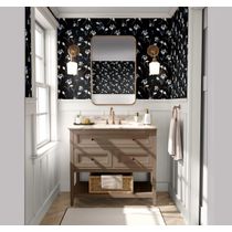 Papel de Parede Autocolante Vinílico Impermeável, Estampa Floral, Preto, Removível, Ideal para Inquilinos, Quarto/Sala/Jantar - S4sassy