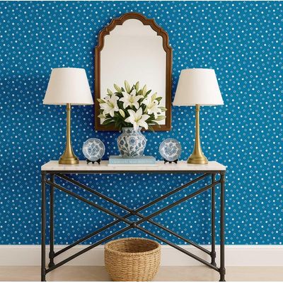 Papel de Parede Decorativo Autoadesivo Poás, Vinil Impermeável Removível, Amigo do Inquilino para Quarto e Sala de Jantar - S4sassy 63,5 cm (L) × 304,8 cm (C) / Azul - Vinil Liso