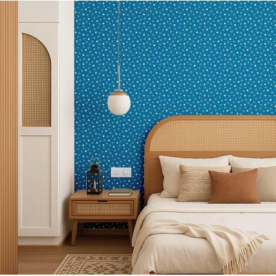Papel de Parede Decorativo Autoadesivo Poás, Vinil Impermeável Removível, Amigo do Inquilino para Quarto e Sala de Jantar - S4sassy 63,5 cm (L) × 304,8 cm (C) / Azul - Vinil Liso