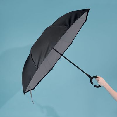 Guarda-Chuva Invertido Preto e Cinza