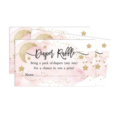 30 Cartões para Chá de Revelação de Gênero Twinkle Twinkle Little Star Preenchíveis - Inkdotpot 5,08 Cm × 8,89 Cm / Branco - Sorteio de Fraldas