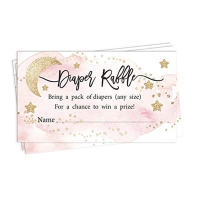 30 Cartões para Chá de Revelação de Gênero Twinkle Twinkle Little Star Preenchíveis - Inkdotpot 5,08 Cm × 8,89 Cm / Branco - Sorteio de Fraldas