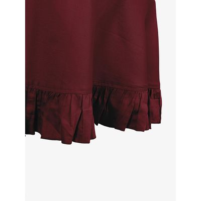 Toalha de Mesa de Algodão com Babados, Redonda, Capa Protetora Lisa, Estilo Farmhouse, Lavável, Vermelha - Vargottam 137,16 Cm – Redondo / Vermelho