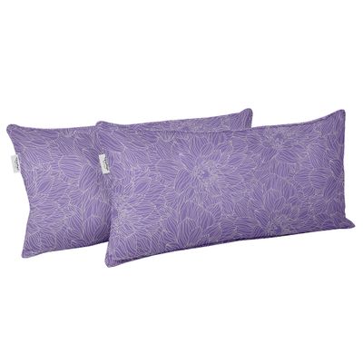 Capa para Almofada Lombar em Poliéster, Impermeável para Uso Interno/Externo, Retangular para Móveis de Pátio - Vargottam 30,48 Cm × 45,72 Cm / Roxo