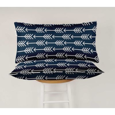 Capa para Almofada Lombar de Poliéster para Uso Interno/Externo, Retangular Impermeável para Móveis de Pátio - Vargottam 30,48 Cm × 45,72 Cm / Azul