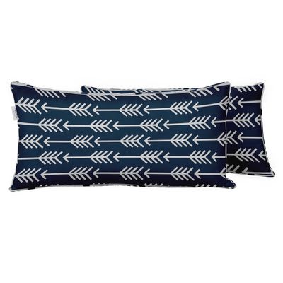 Capa para Almofada Lombar de Poliéster para Uso Interno/Externo, Retangular Impermeável para Móveis de Pátio - Vargottam 30,48 Cm × 45,72 Cm / Azul