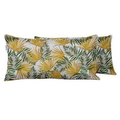 Capa Para Almofada Lombar em Poliéster, Interno/Externo, Impermeável 4 Estações, Retangular para Móveis de Pátio - Vargottam 30,48 Cm × 45,72 Cm / Amarelo