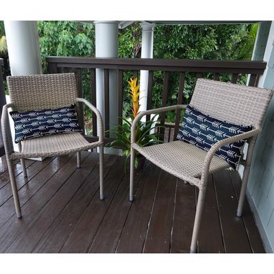 Capa para Almofada Lombar de Poliéster para Uso Interno/Externo, Retangular Impermeável para Móveis de Pátio - Vargottam 30,48 Cm × 45,72 Cm / Azul