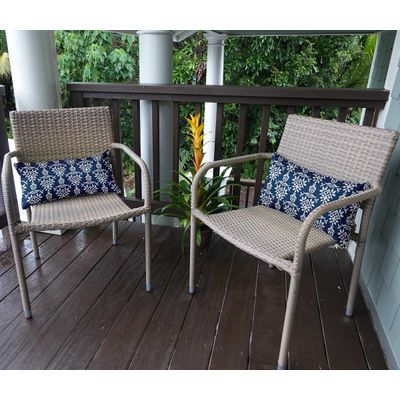 Capa Retangular de Almofada Lombar em Poliéster para Uso Interno/Externo, Impermeável para Móveis de Pátio - Vargottam 30,48 Cm × 45,72 Cm / Azul