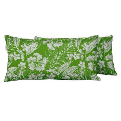 Capa Retangular Impermeável e Resistente a Intempéries para Almofada Lombar em Poliéster, Interno/Externo para Móveis de Pátio - Vargottam 30,48 Cm × 50,8 Cm / Verde