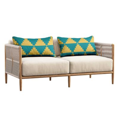 Capa para Almofada Lombar em Poliéster Interno/Externo, Retangular, Impermeável e Resistente às Intempéries para Móveis de Pátio - Vargottam 30,48 Cm × 45,72 Cm / Amarelo