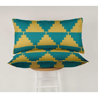 Capa para Almofada Lombar em Poliéster Interno/Externo, Retangular, Impermeável e Resistente às Intempéries para Móveis de Pátio - Vargottam 30,48 Cm × 45,72 Cm / Amarelo