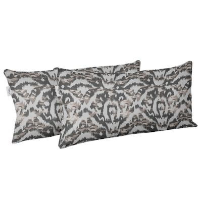 Capa de Almofada Lombar Retangular em Poliéster para Uso Interno/Externo, à Prova d'água, para Móveis de Jardim - Vargottam 30,48 Cm × 60,96 Cm / Cinza