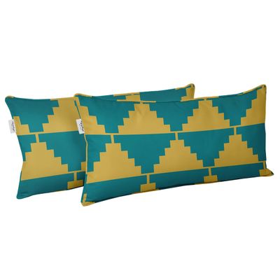 Capa para Almofada Lombar em Poliéster Interno/Externo, Retangular, Impermeável e Resistente às Intempéries para Móveis de Pátio - Vargottam 30,48 Cm × 45,72 Cm / Amarelo