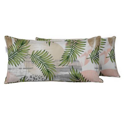 Capa Retangular para Almofada Lombar em Poliéster para Uso Interno e Externo, Impermeável para Móveis de Pátio - Vargottam 30,48 Cm × 45,72 Cm / Multicolorido