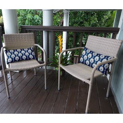 Capa para Almofada Lombar Retangular de Poliéster, Impermeável para Uso Interno/Externo em Móveis de Pátio - Vargottam 40,46 Cm × 60,96 Cm / Azul