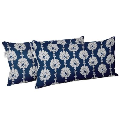 Capa para Almofada Lombar Retangular de Poliéster, Impermeável para Uso Interno/Externo em Móveis de Pátio - Vargottam 40,46 Cm × 60,96 Cm / Azul