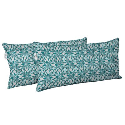 Capa de Almofada Lombar em Poliéster, Uso Interno/Externo, Retangular e Impermeável para Móveis de Pátio - Vargottam 30,48 Cm × 50,8 Cm / Azul